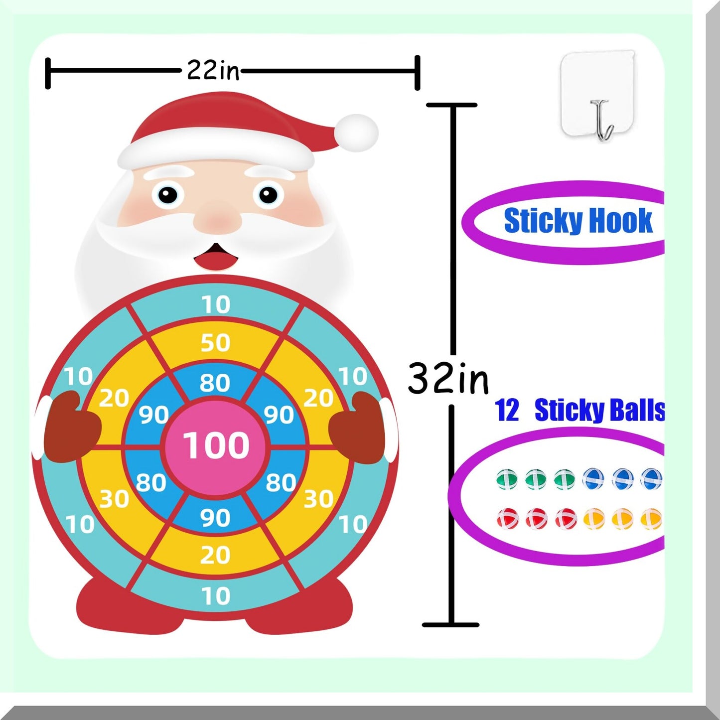 Large Kids Dart Board Game with Sticky Balls for Parties
