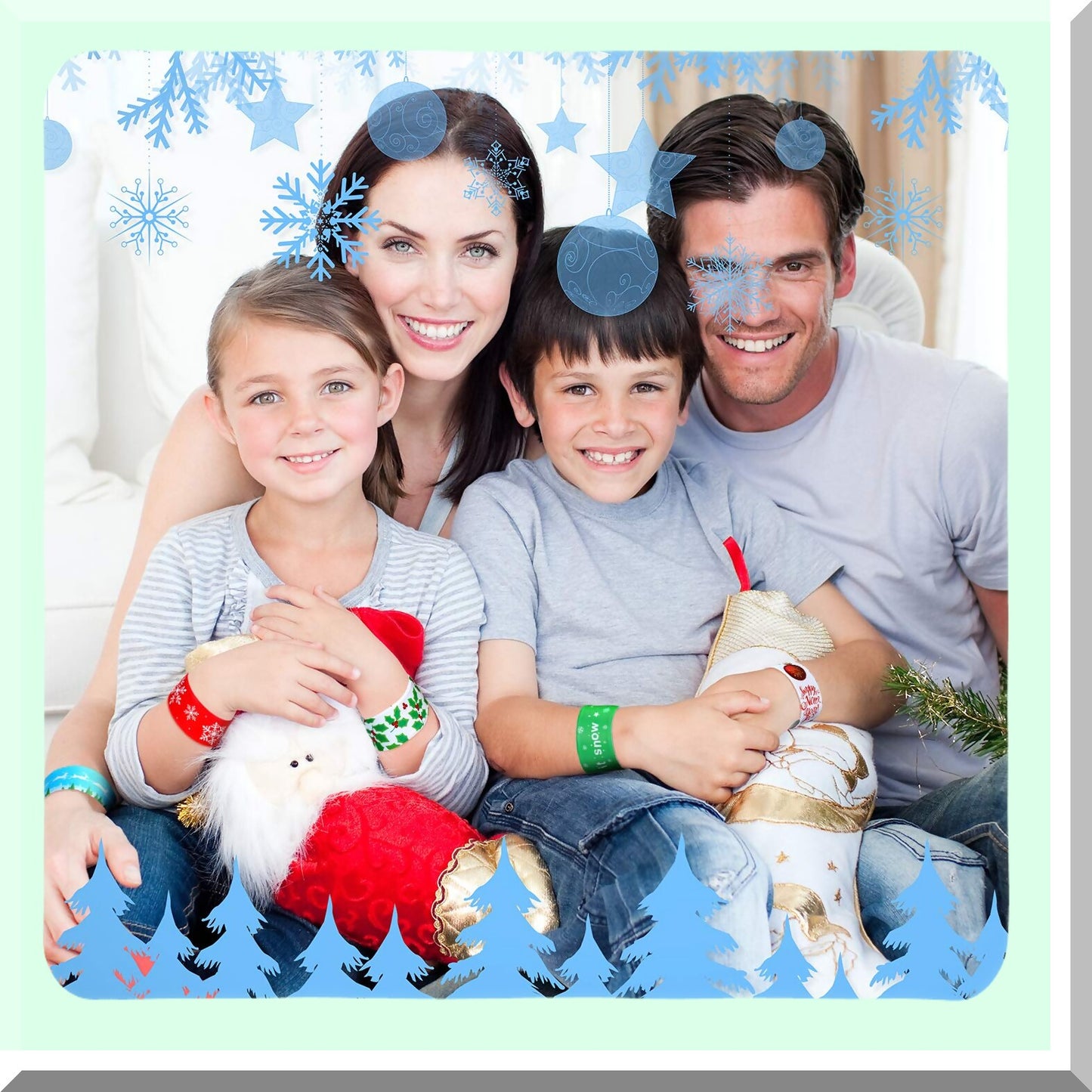 46 Pieces Slap Bracelets with Snowflake, Claus, Snowman, Elk Patterns