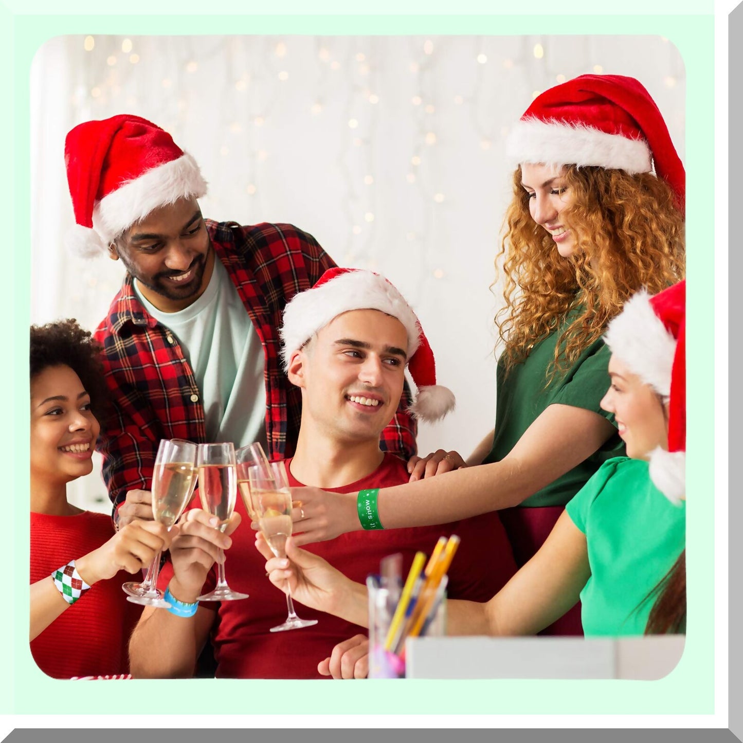 46 Pieces Slap Bracelets with Snowflake, Claus, Snowman, Elk Patterns