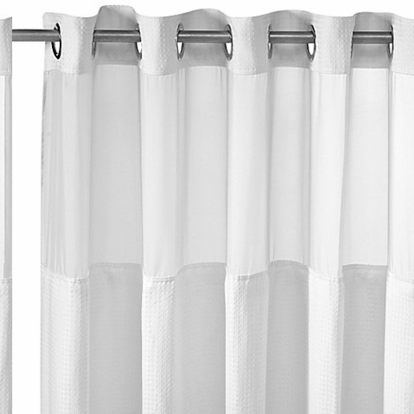 Waffle 71" x 74" White Shower Curtain Set