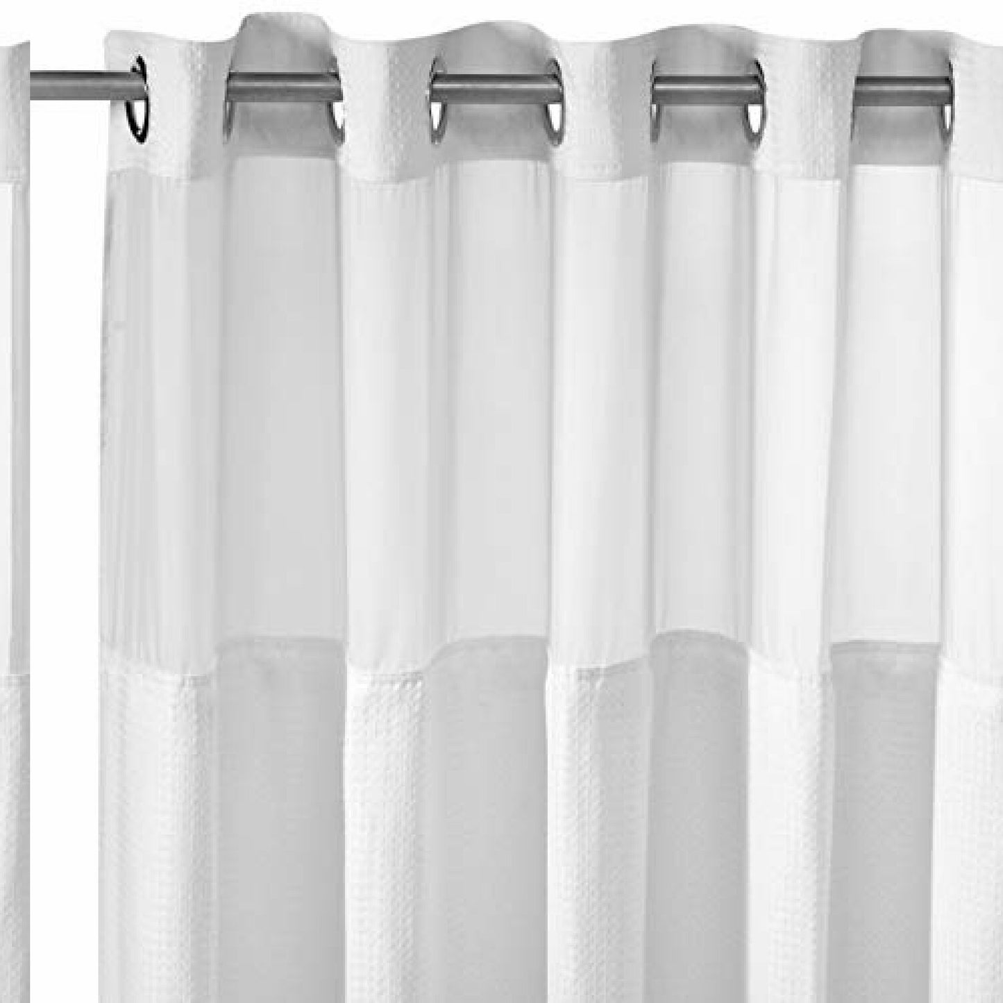 Waffle 71" x 86" White Shower Curtain Set