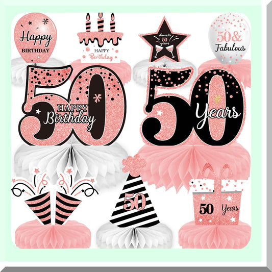Rose Gold 50th Birthday Decorations for Women