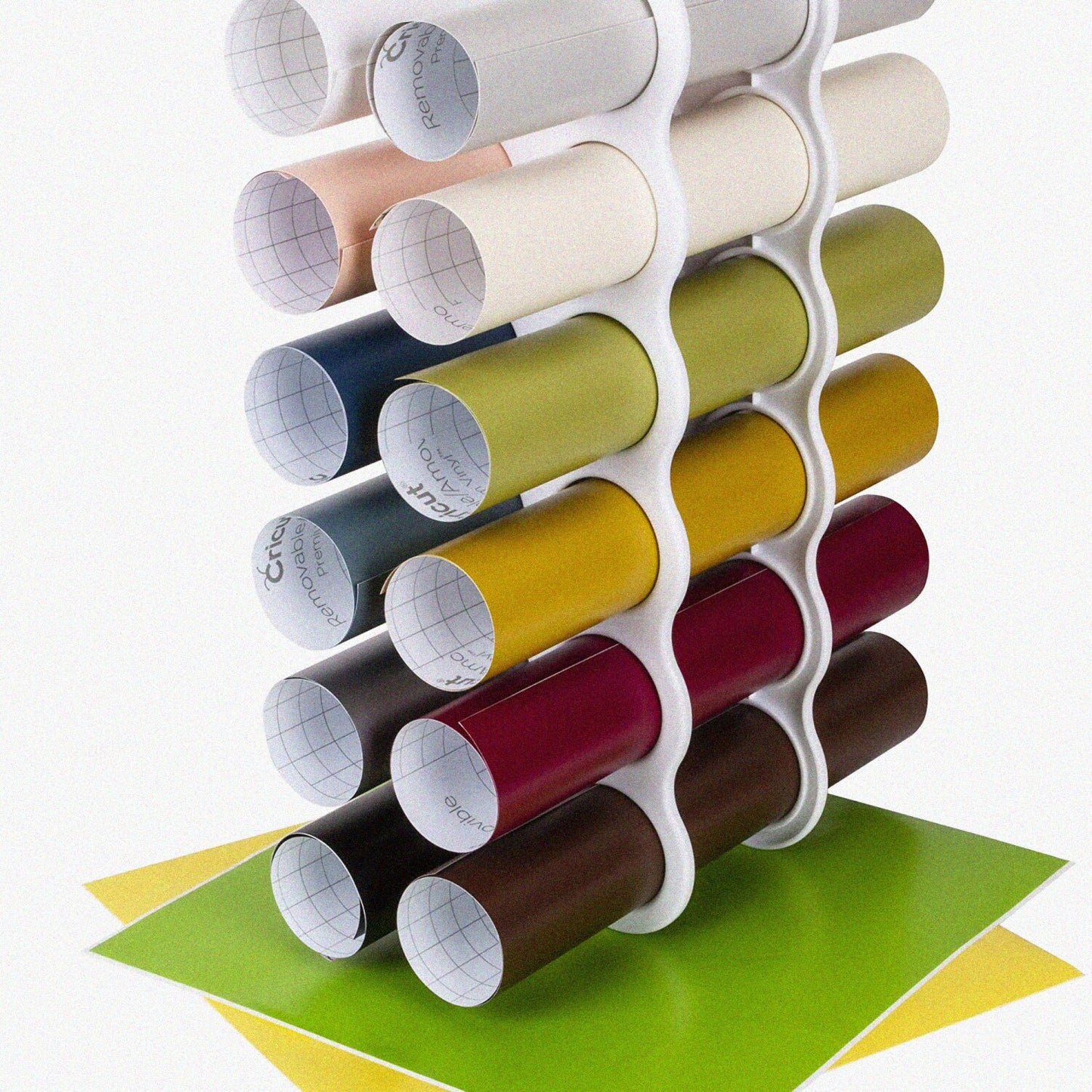 Vinyl Storage Rack Holds 12 Rolls White