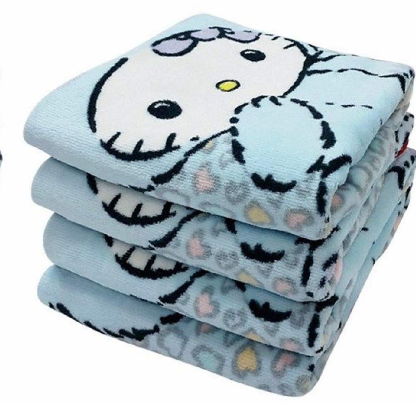 Hello Kitty Leopard Washcloth 110g Cotton Bath Towel Blue