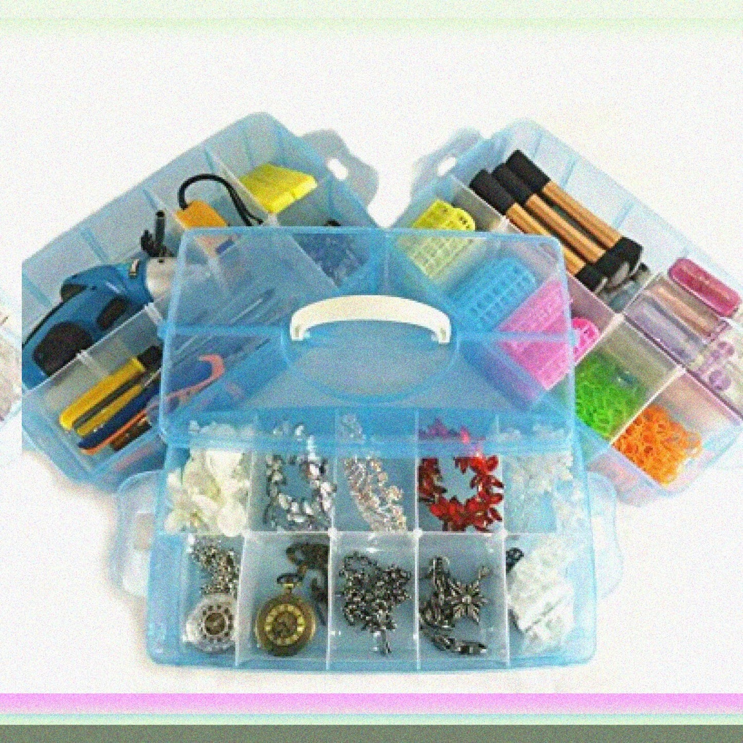 3-Tier Stackable Plastic Storage Box with 30 Compartments