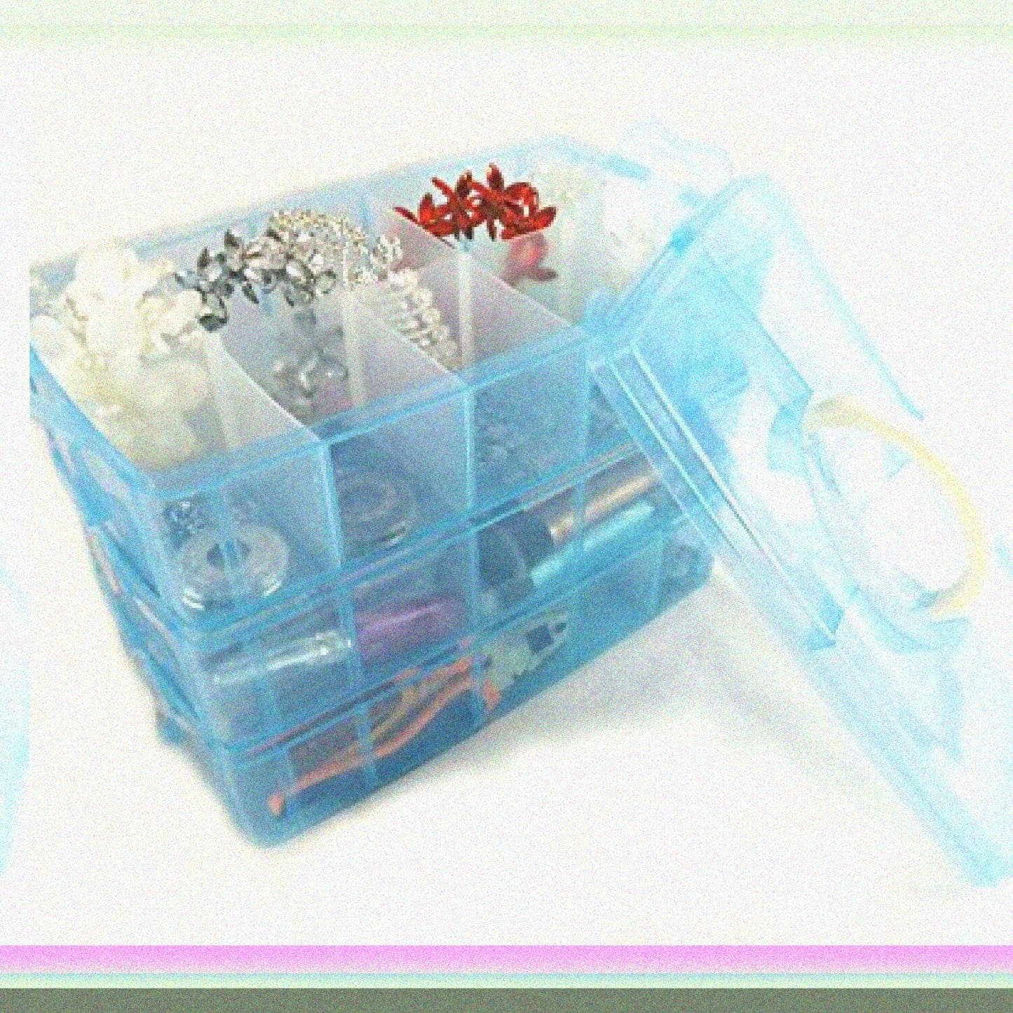 3-Tier Stackable Plastic Storage Box with 30 Compartments