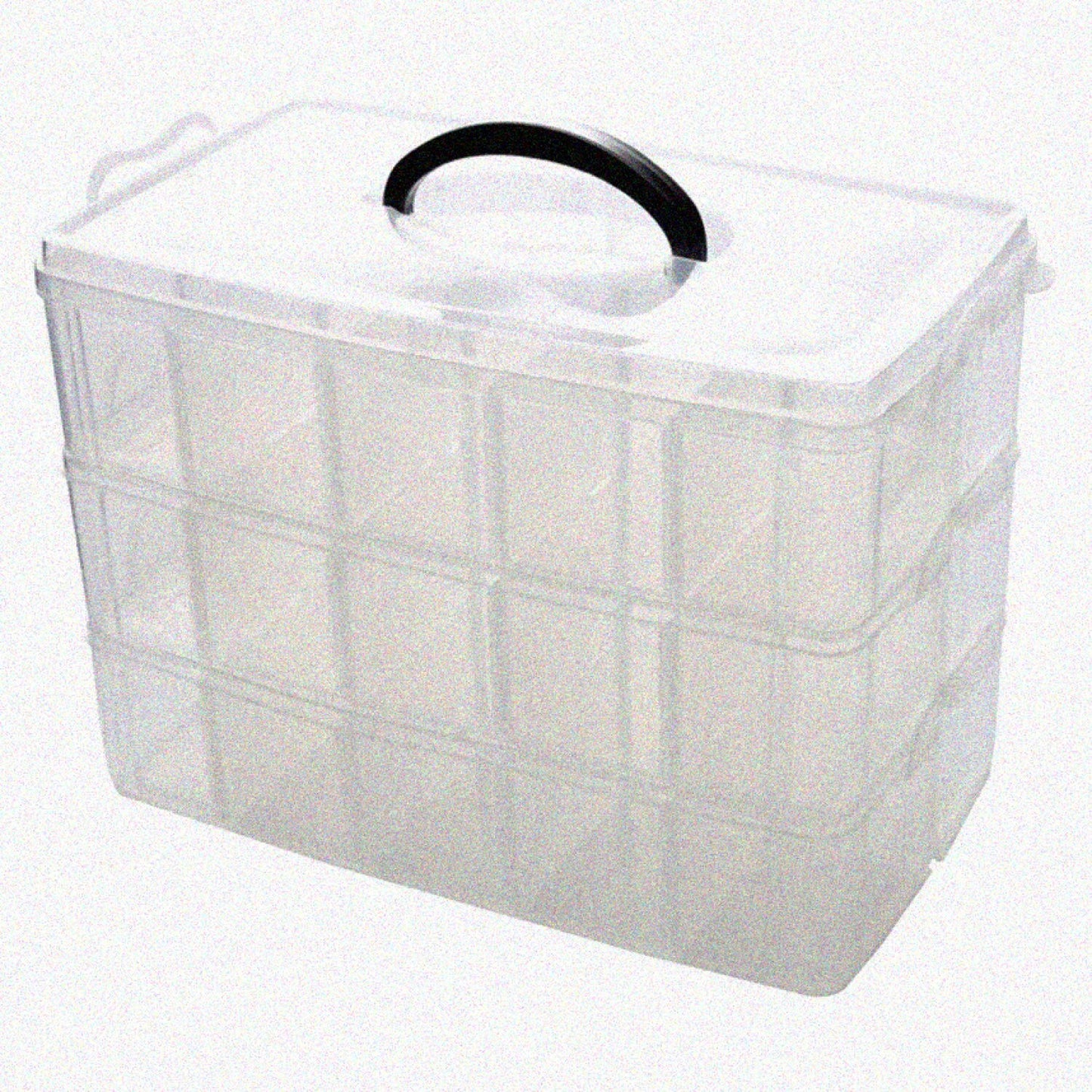 3-Tier Stackable Plastic Storage Box with 30 Compartments