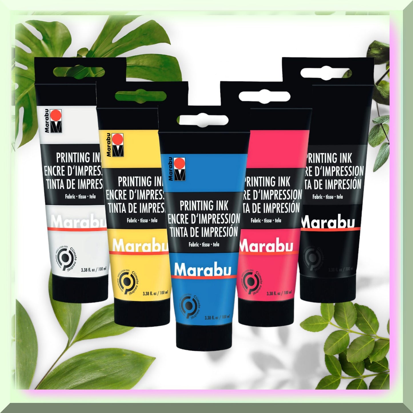 AquaArt Fabric Ink Set 5 Colors 100ml