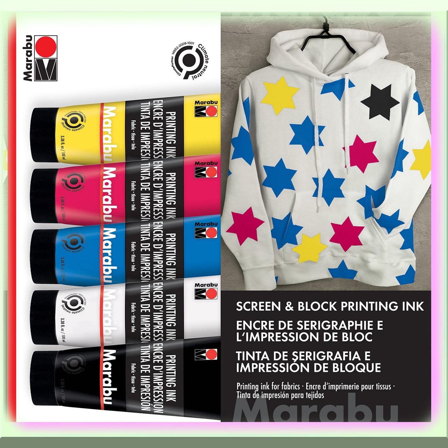 AquaArt Fabric Ink Set 5 Colors 100ml