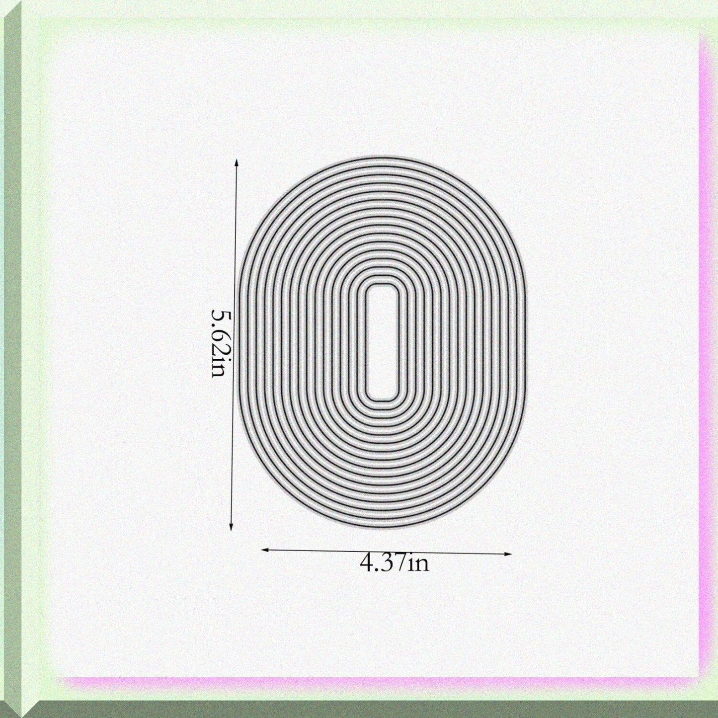 Oval Border Metal Cutting Die for Card Making, Silver