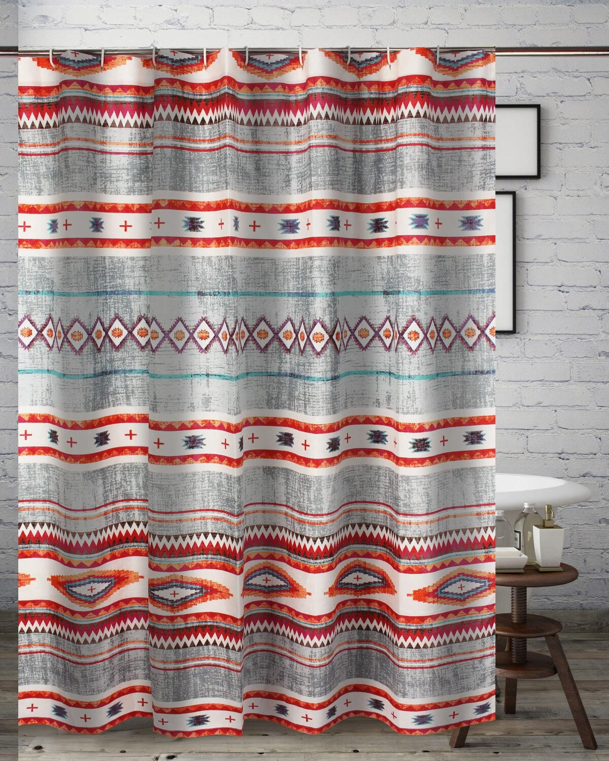 Kiva Western Boho Shower Curtain 72x72-inch