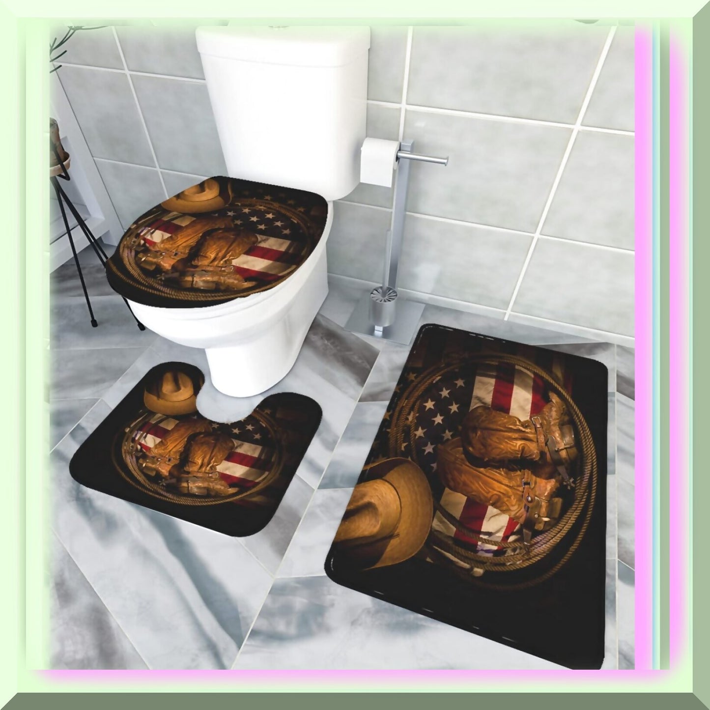 Bath Rug Set 3 Piece with Memory Foam, Non Slip, Absorbent
