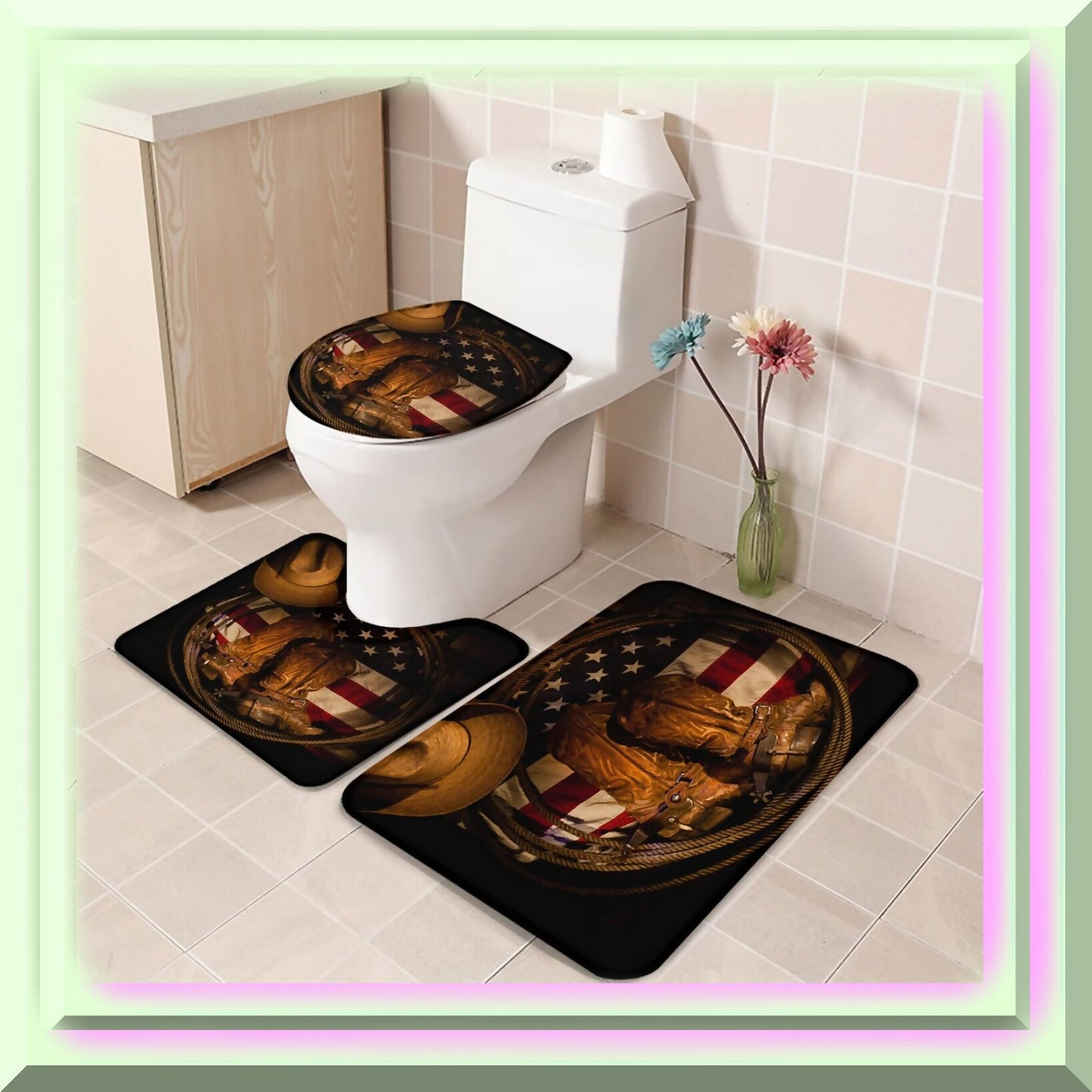 Bath Rug Set 3 Piece with Memory Foam, Non Slip, Absorbent