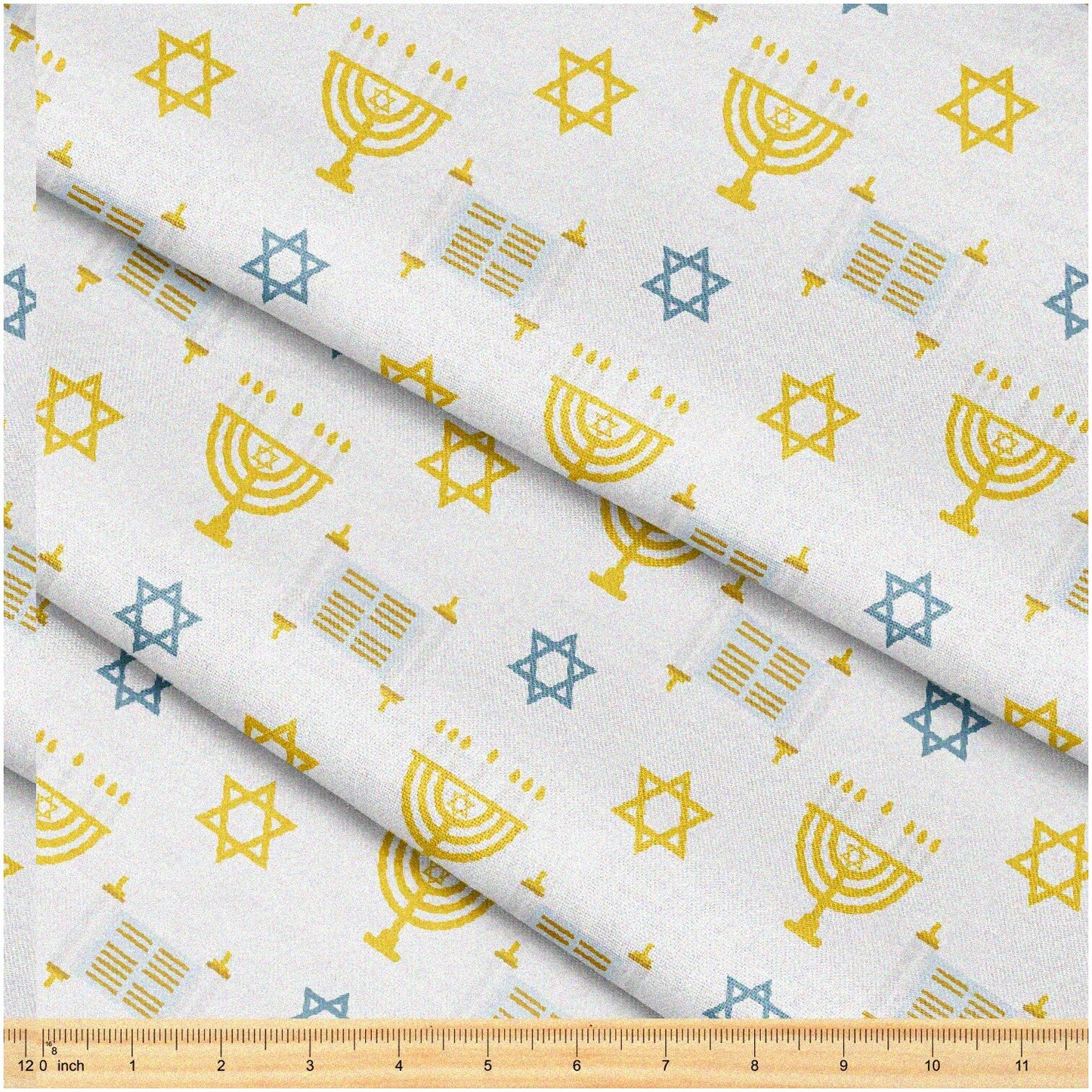 Hanukkah Menorah Fabric 58" x 1 Yard Decorative Cloth
