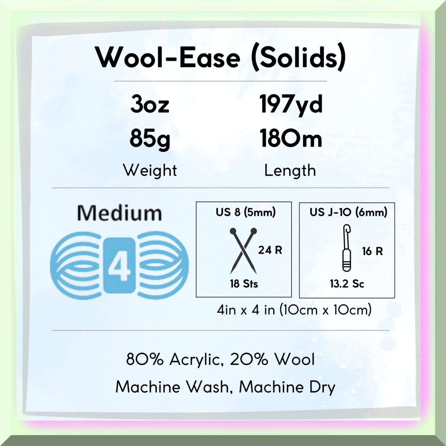 10 Skeins Wool-Ease Oxford Grey Yarn with Project Bag