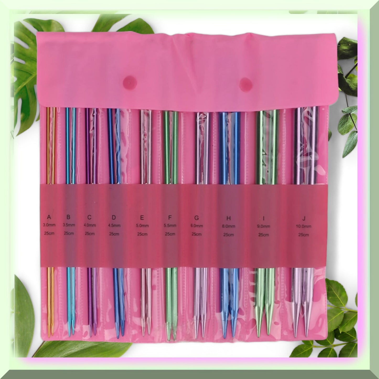 10 Pairs 25cm Aluminum Single Pointed Knitting Needles