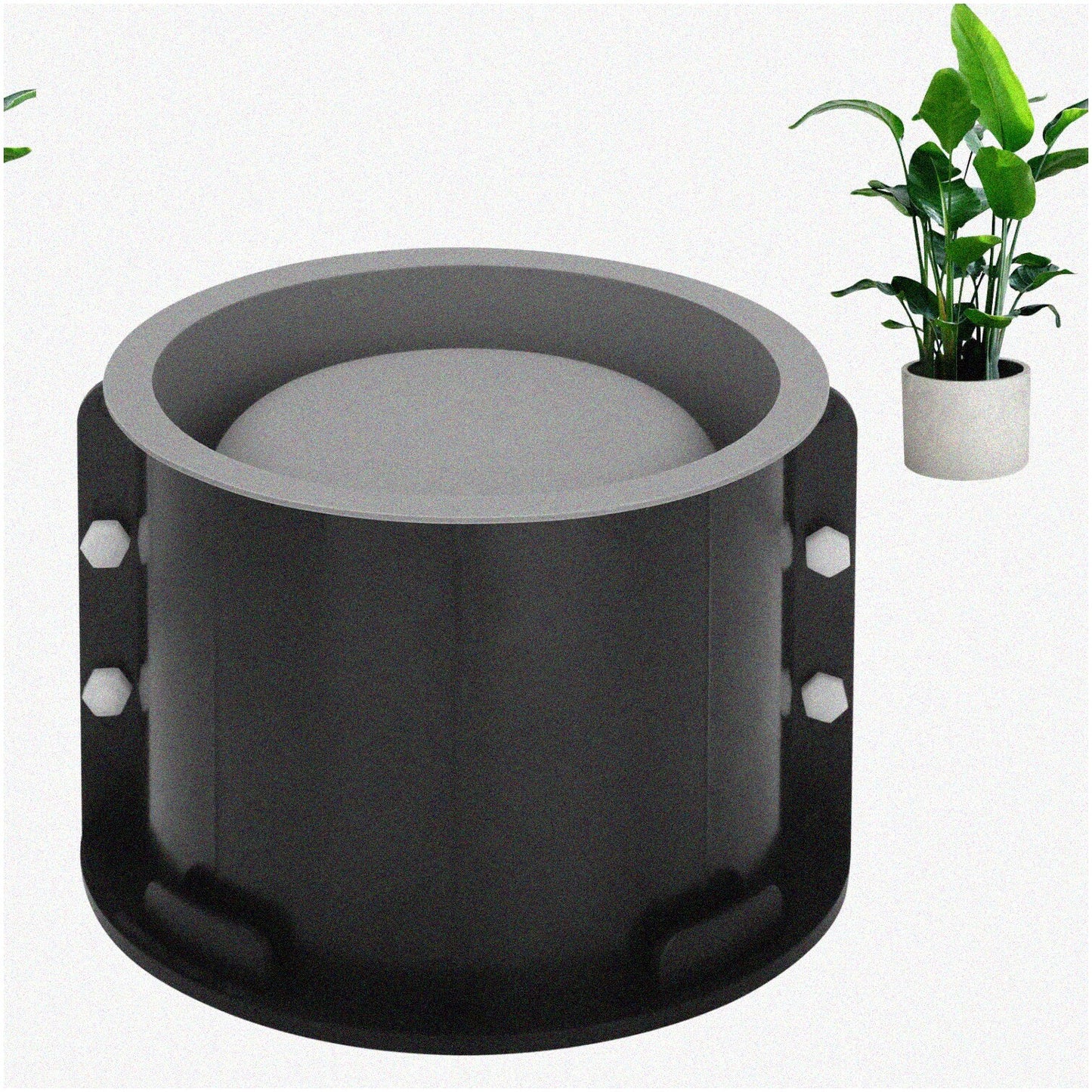 7 Inch Round Silicone Concrete Mold for DIY Flower Pot