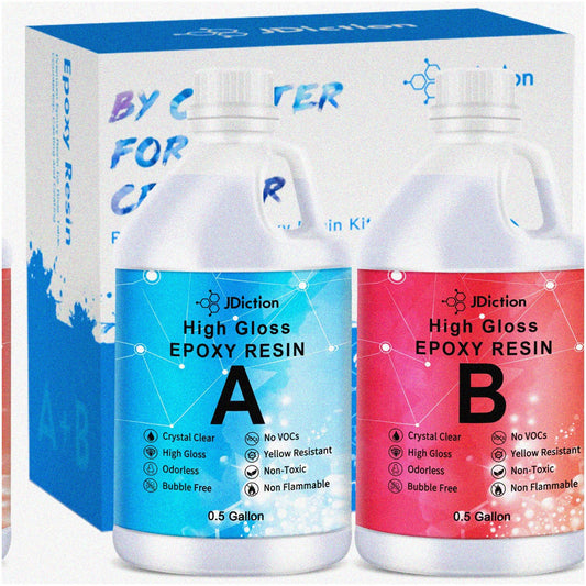 1-Gallon Clear Pour Epoxy Resin for Jewelry and Woodworks