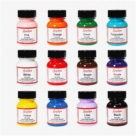 12 Colors Leather Paint Set 1oz Bottles