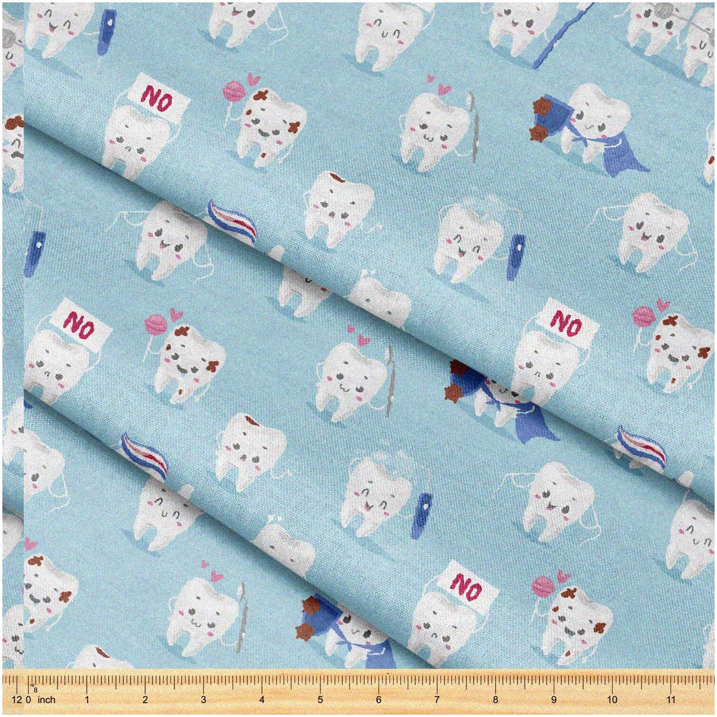 58" Fabric with Dental Character Pattern for Sewing and Decor