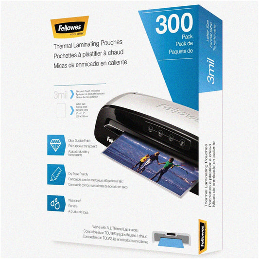 CrystalClear Shield Thermal Laminating Pouches Letter Size 3mil 300 Pack