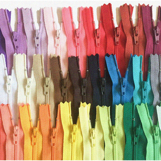 Rainbow Nylon Zippers Set of 30, 14 Inches