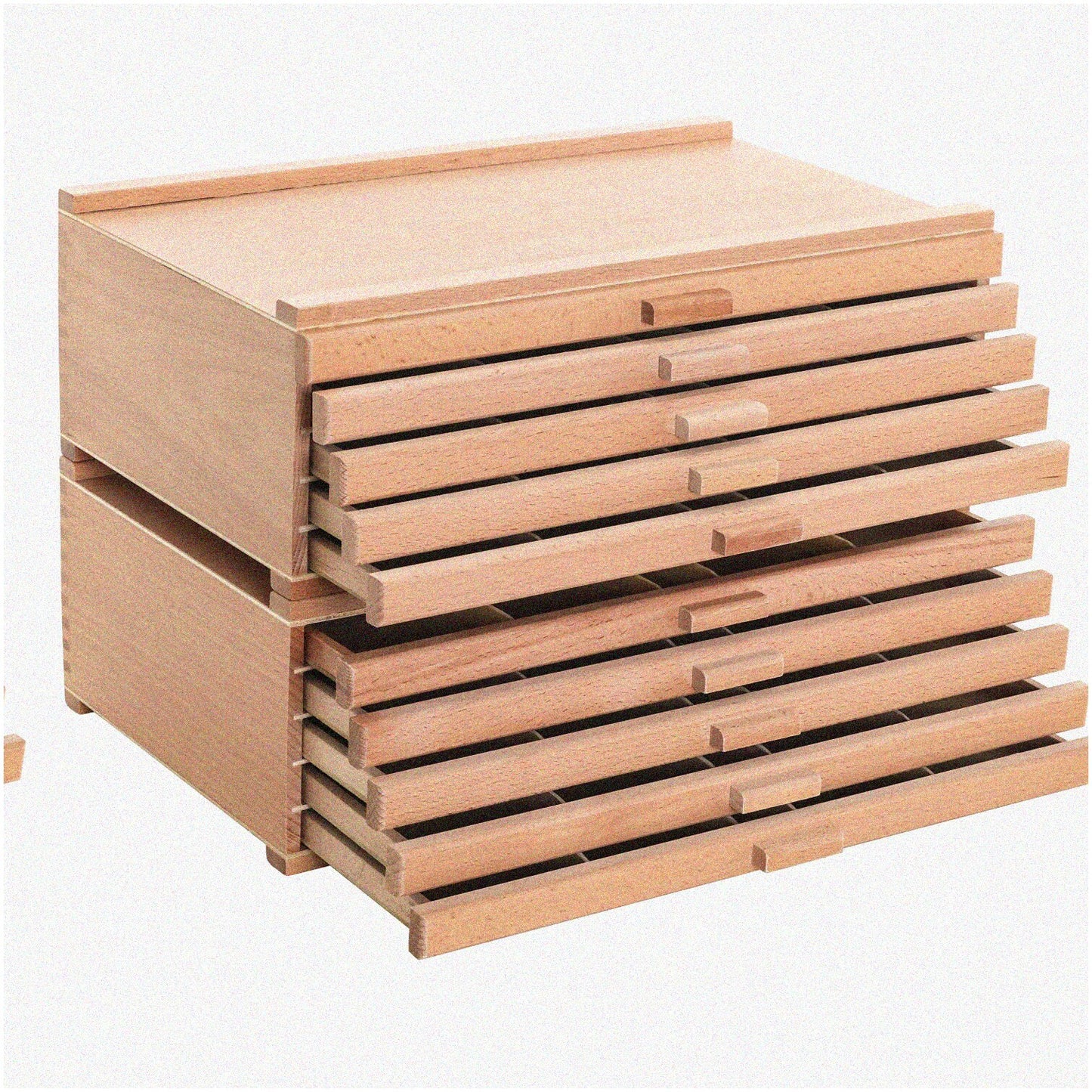 10-Drawer Wooden Storage Box for Pastels and Art Supplies