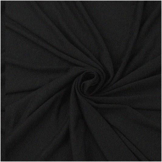 Stretchy Black Cotton Spandex Jersey Fabric 10 oz 60" 5 Yards
