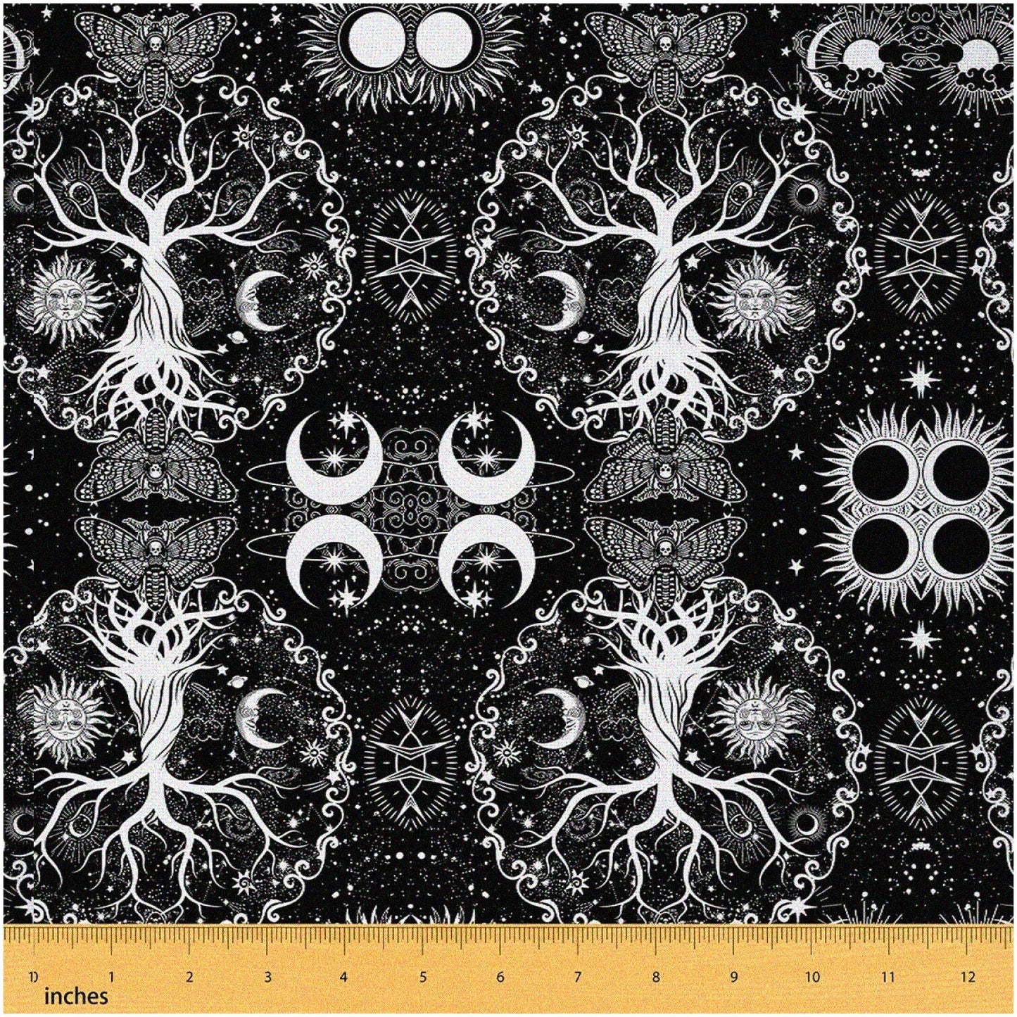 Bohemian Night Sky Fabric 2 Yards Black