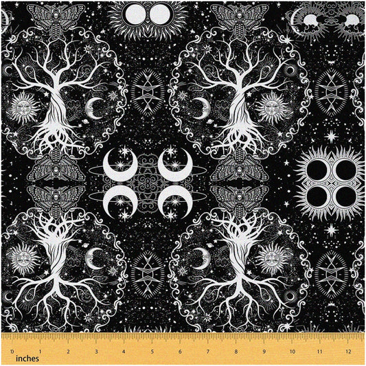 Bohemian Night Sky Fabric 2 Yards Black