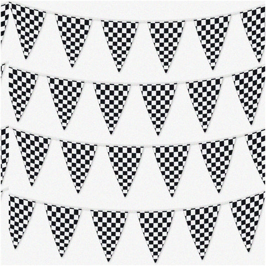 100 FT Checkered Flags Pennant Racing Banner for NASCAR Parties