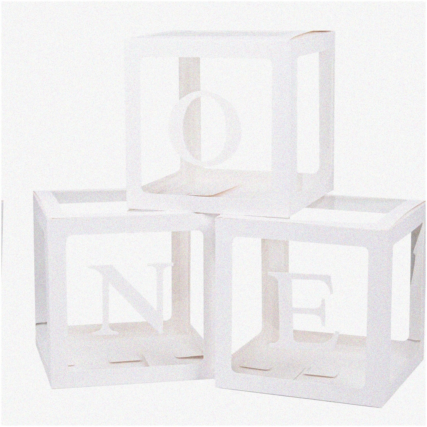 First Birthday Celebration Decor Set with Letter Blocks and Balloon Boxes
