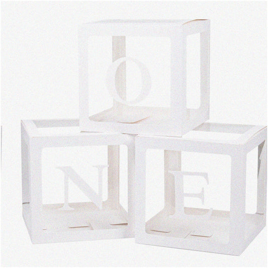 First Birthday Decor Set with Letter Blocks and Balloons