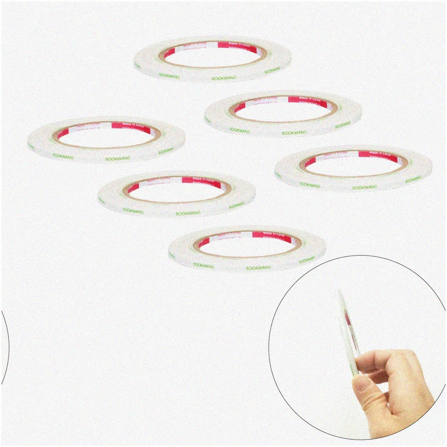Double Sided Adhesive Tape 3mm x 25m Pack of 6