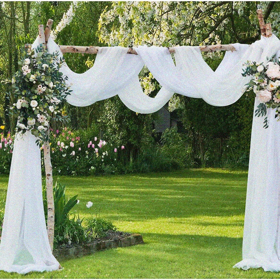 Ethereal Elegance Wedding Arch Draping Fabric Bundle 2x 216 Inch White