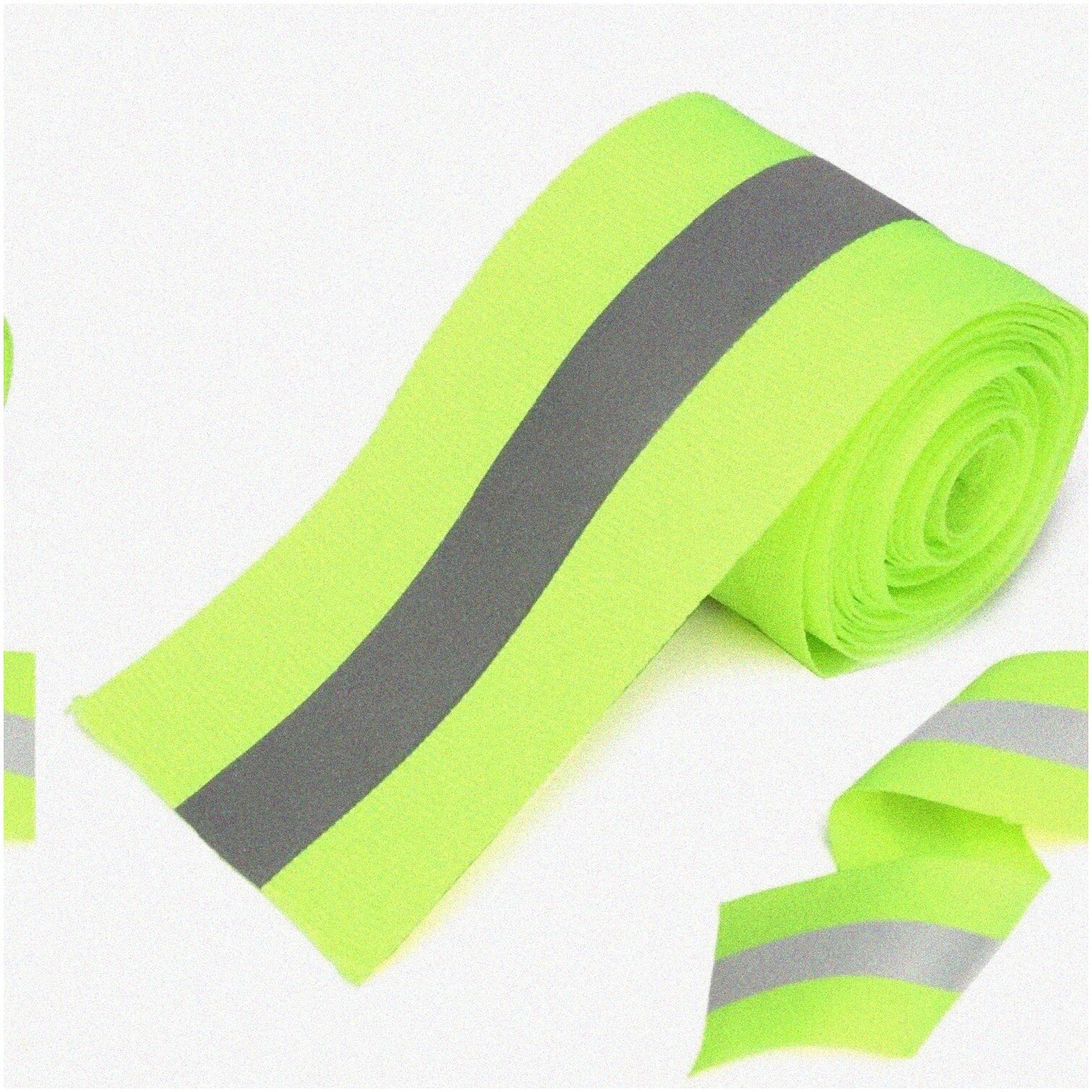 Sew-on Reflective Tape Lime/Silver 2" x 10 yds