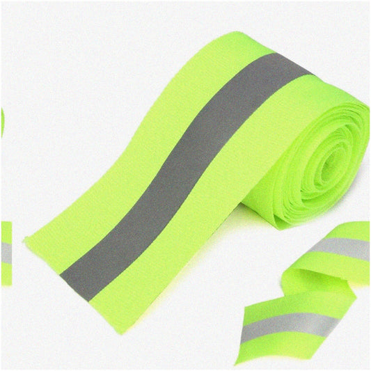 Sew-on Reflective Tape Lime/Silver 2" x 10 yds