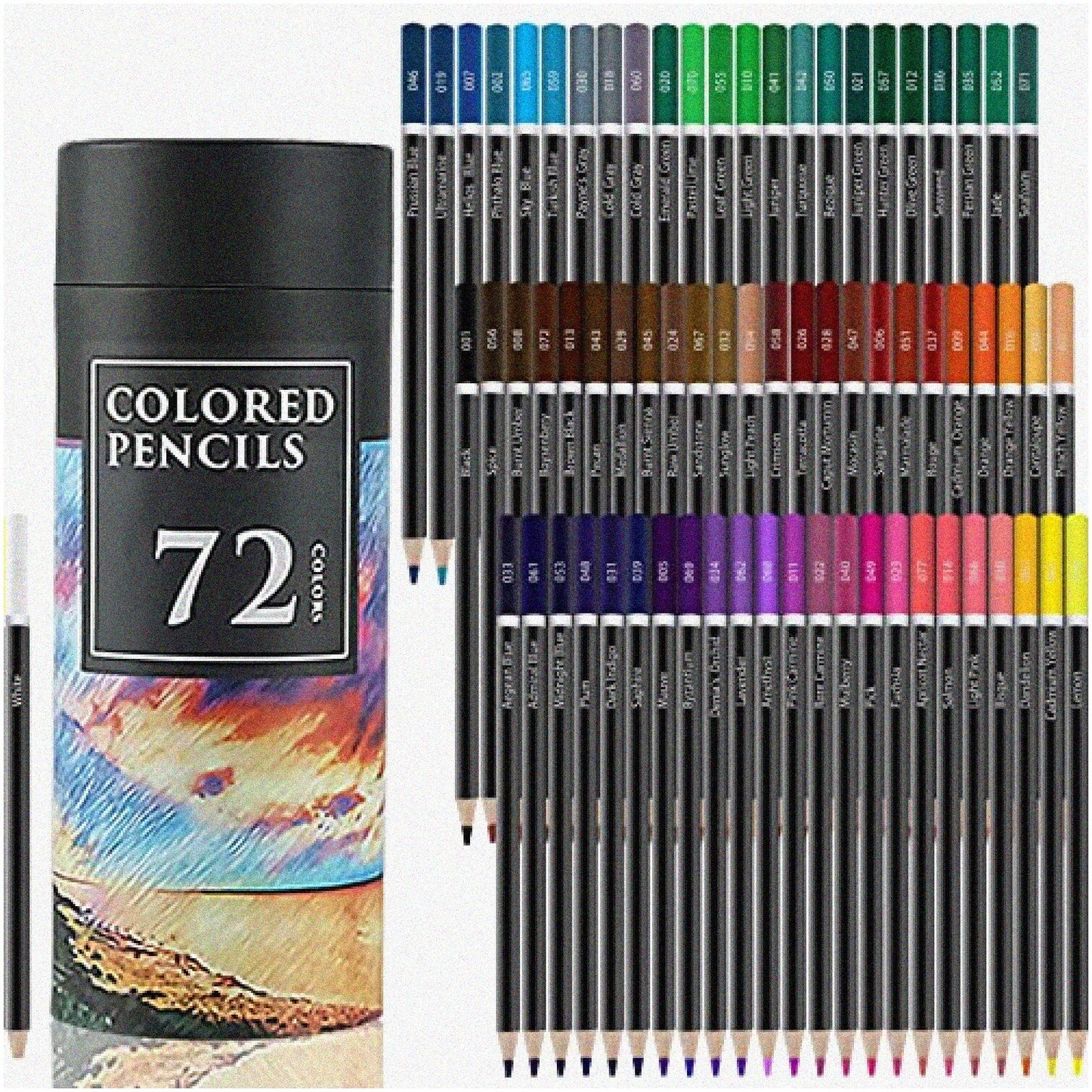 72 Vibrant Colored Pencils Set