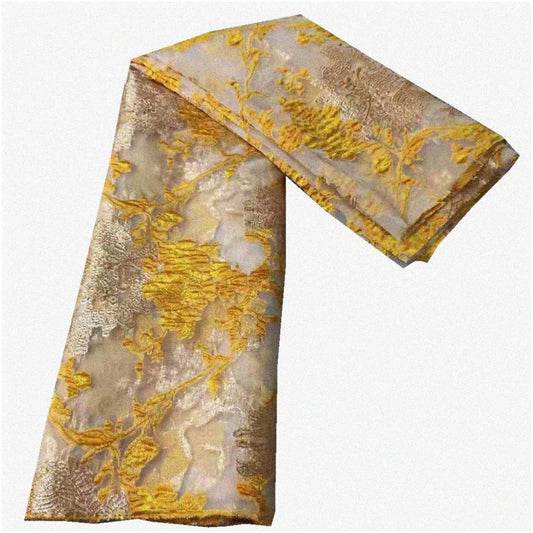 White Brocade Jacquard Tissue Lace Fabric 5Yards