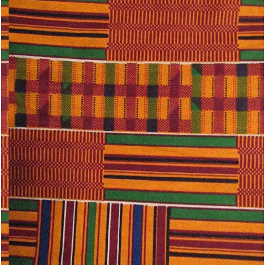 Vibrant Kente Fabric 1-2 Yards 72x46 Inches