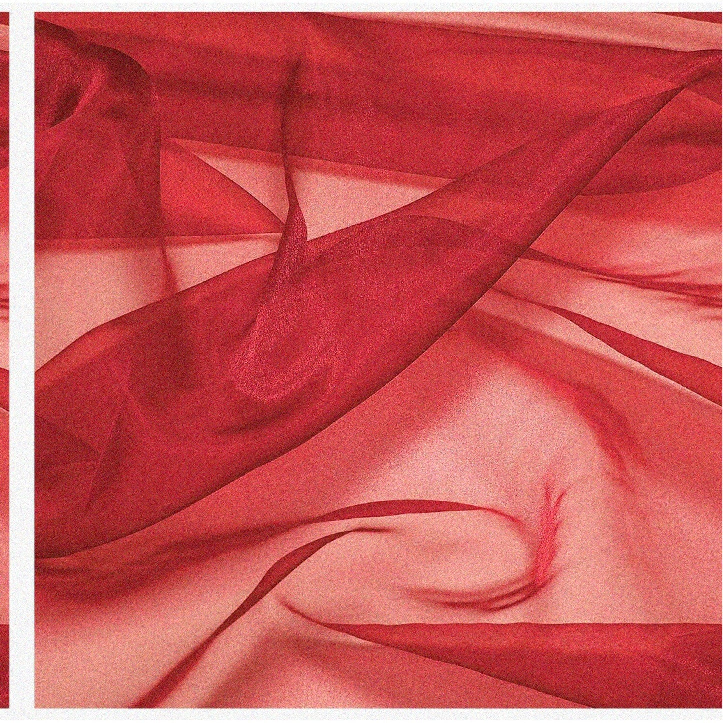 Red Sheer Organza Fabric Bolt 5 Yards 44 Inches Wide