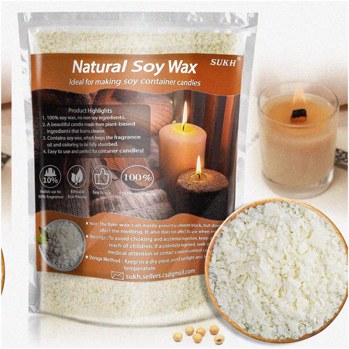 Natural Soy Wax Flakes for Candle Making