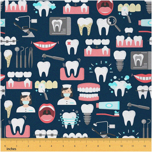 ToothTastic Dental Care Fabric 1 Yard