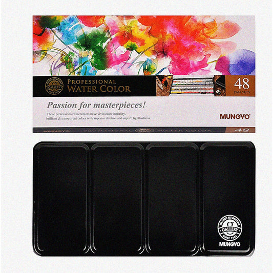 48-Color Watercolor Set with Mixing Palette in Tin