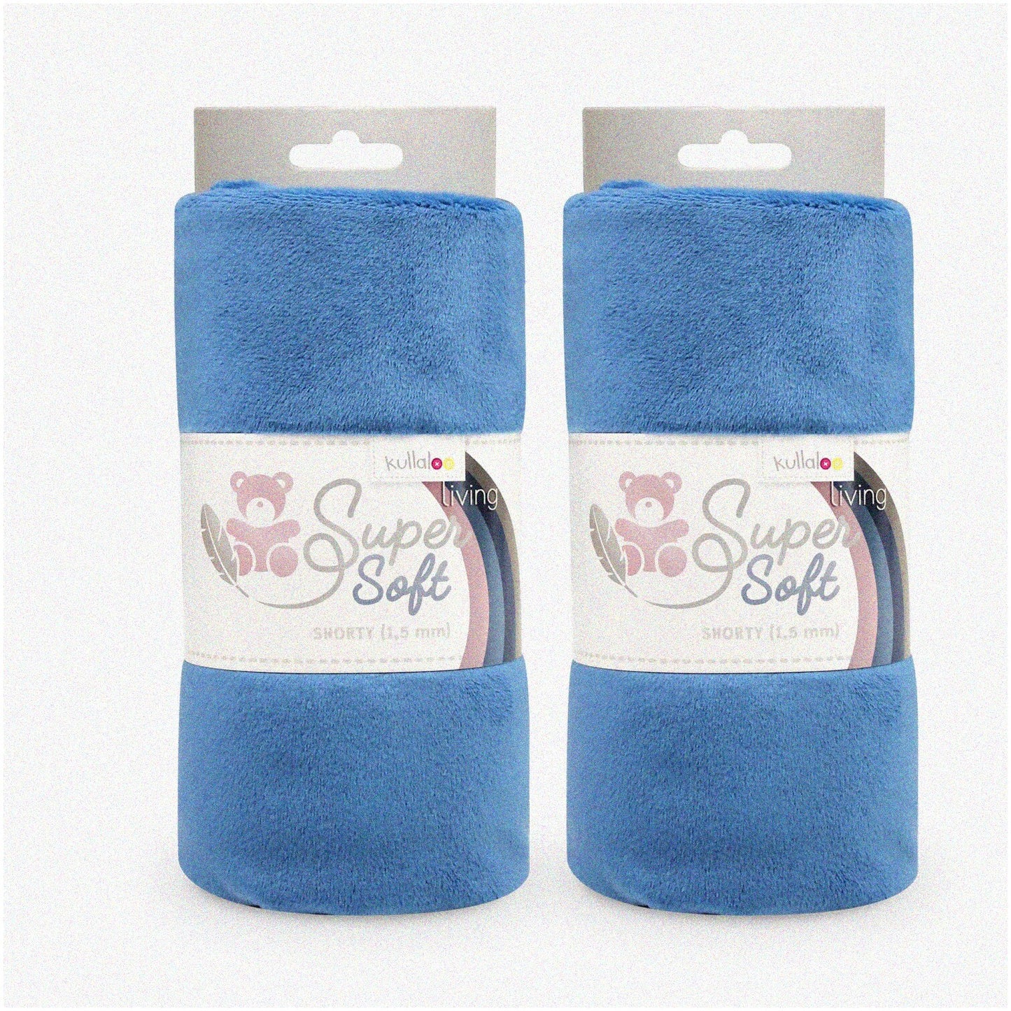 MinkySoft Dusk Blue Plush Fabric Pack of 2 39.5x29.5 inch