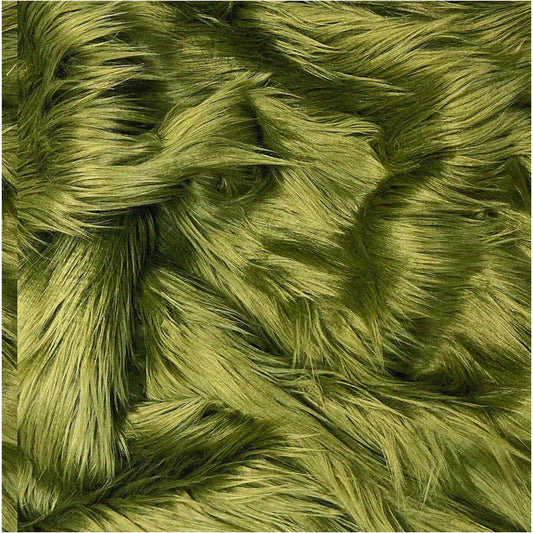 Olive Green Fabric 18" x 60" Fluffy Material
