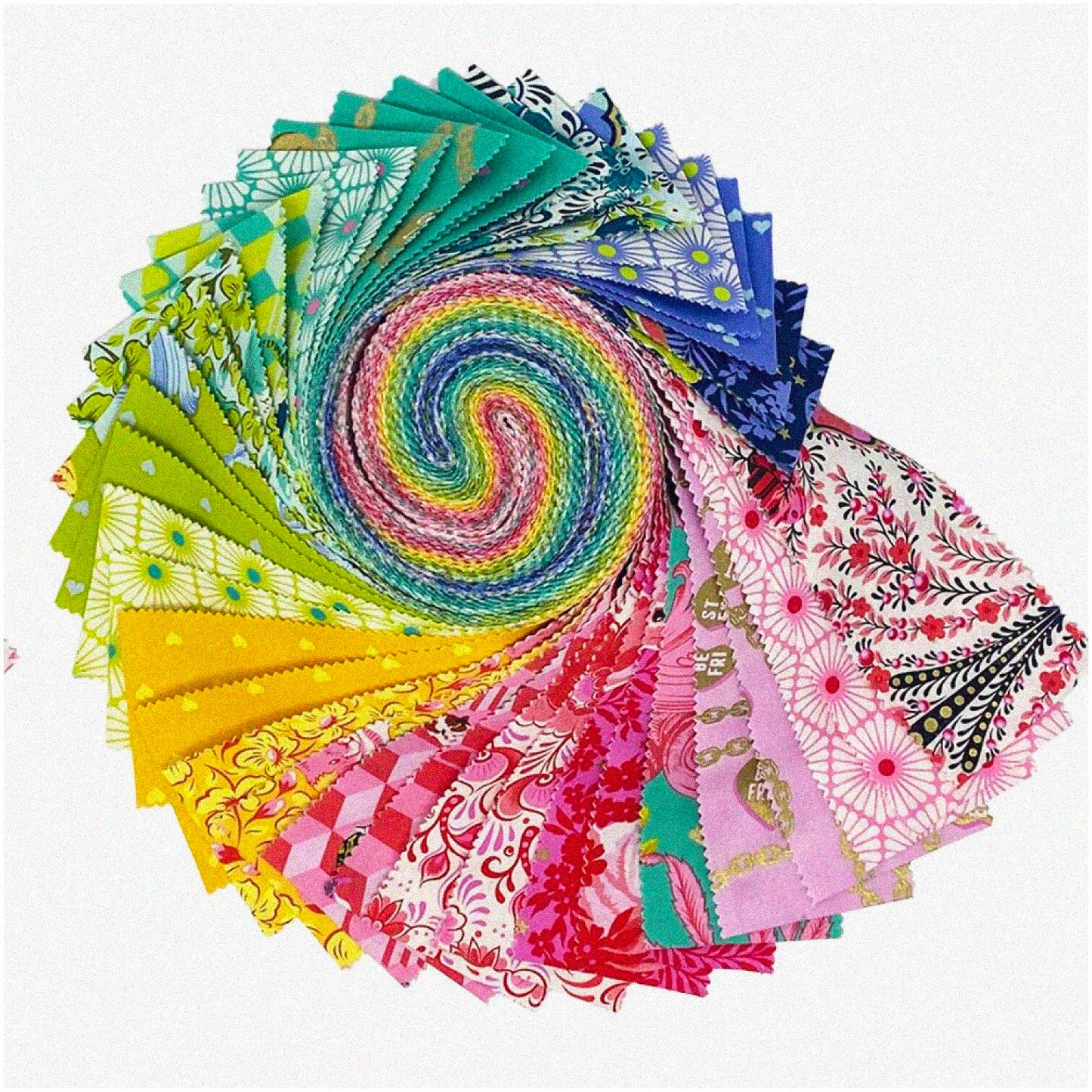 40 Fabric Strips Assorted Prints 2.5x44 Inches