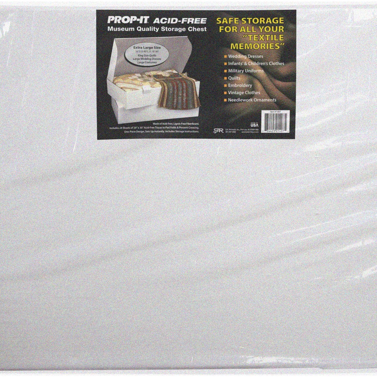Textile Storage Chest Acid-Free White Fiberboard 6x40x18