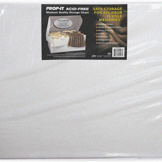 Textile Storage Chest Acid-Free White Fiberboard 6x40x18
