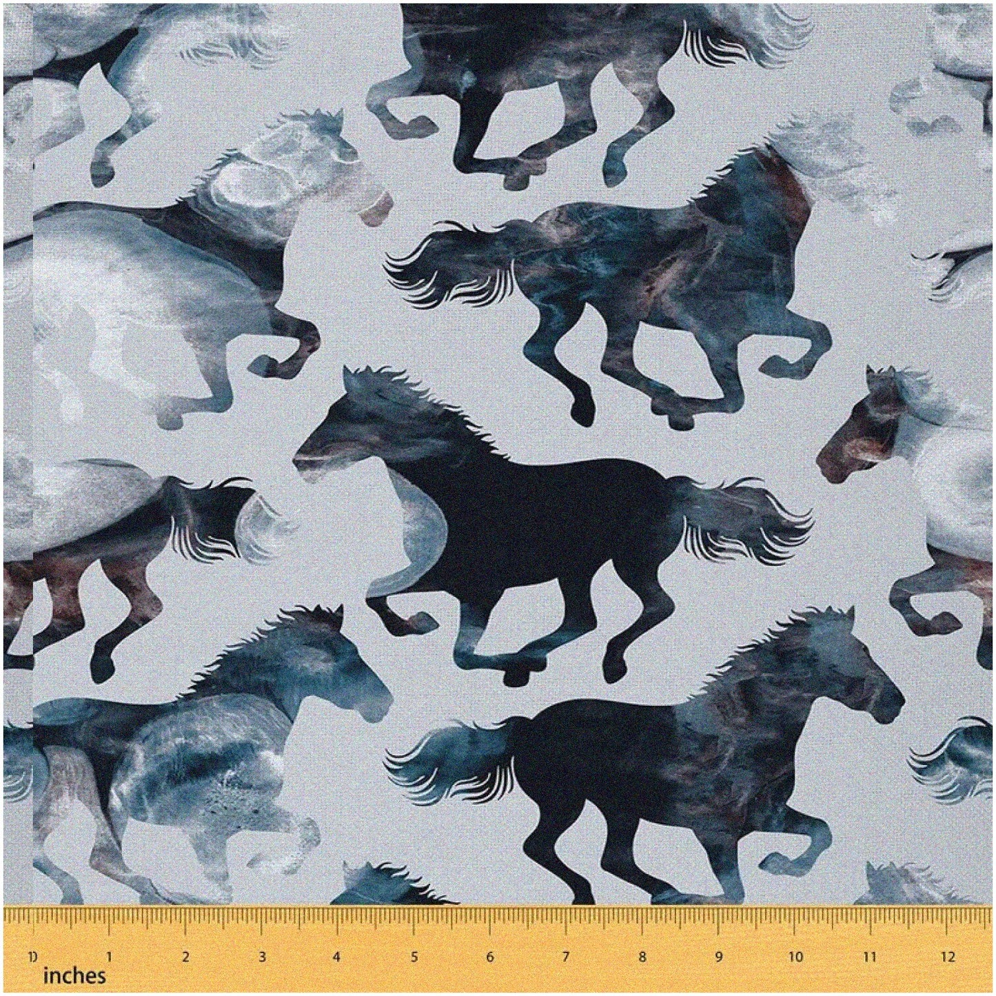 Marble Equine Watercolor Fabric 1 Yard